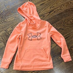 Under Armour Coral/OrangePullover Hoodie Kids Medium